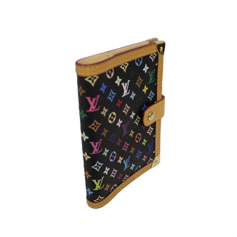 LOUIS VUITTON Multicolor Black Agenda PM PVC Wallet with Gold Hardware