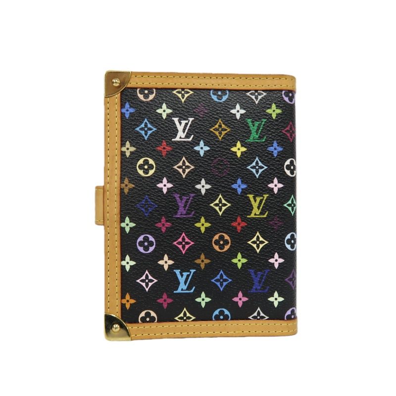 LOUIS VUITTON Multicolor Black Agenda PM PVC Wallet with Gold Hardware