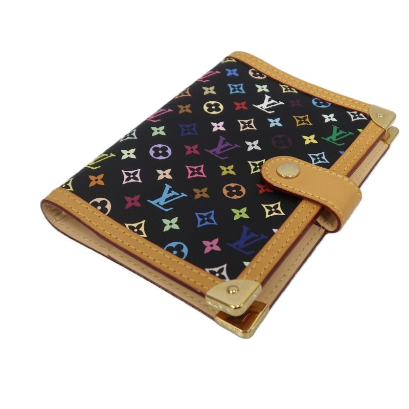 LOUIS VUITTON Multicolor Black Agenda PM PVC Wallet with Gold Hardware