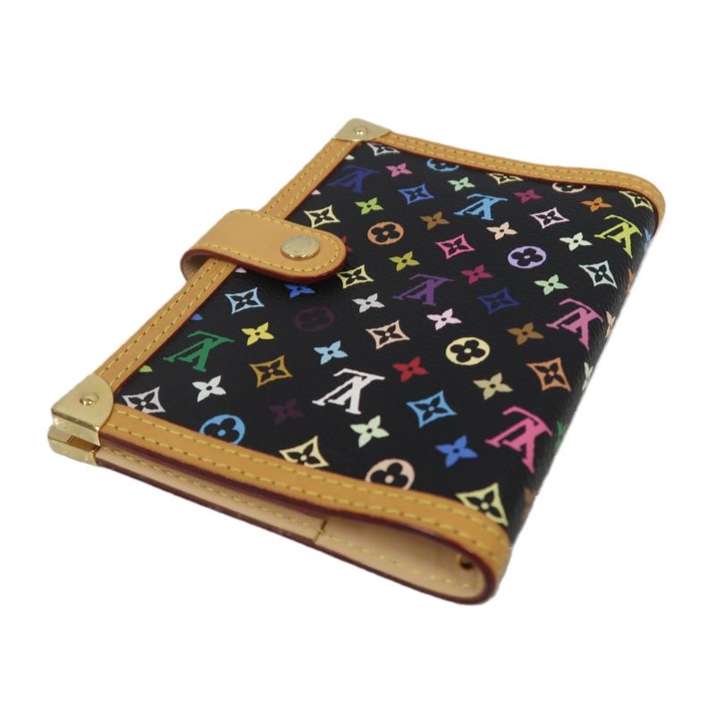 LOUIS VUITTON Multicolor Black Agenda PM PVC Wallet with Gold Hardware