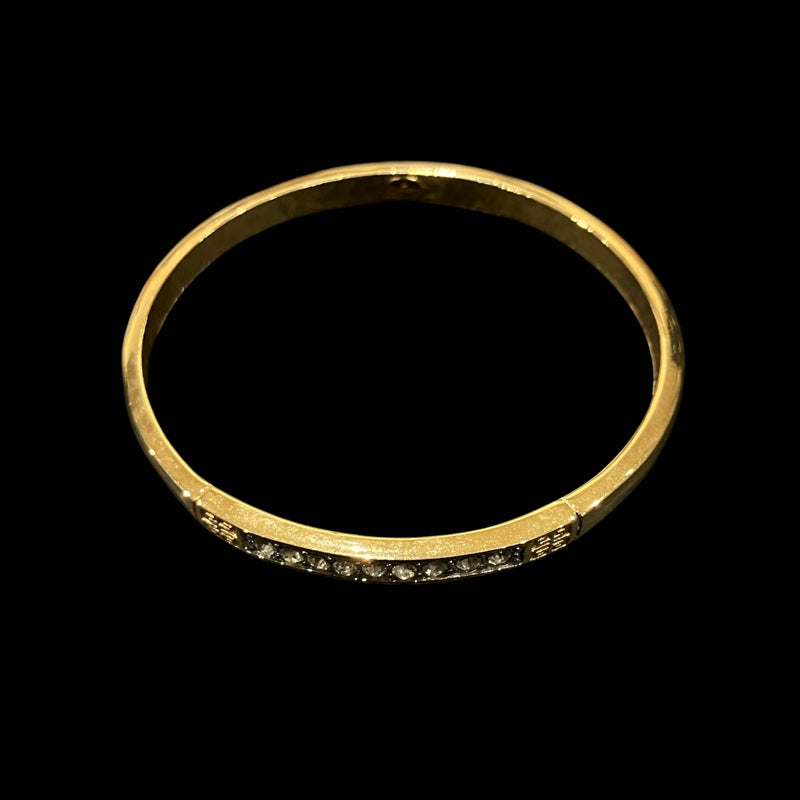 GIVENCHY Gold Tone Crystal Bangle