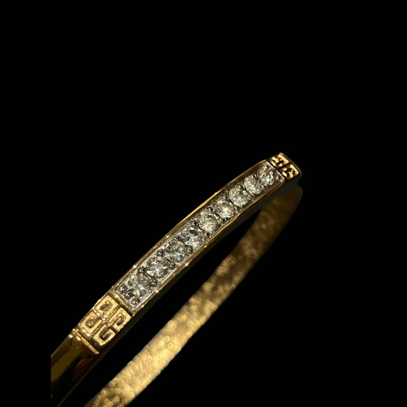 GIVENCHY Gold Tone Crystal Bangle