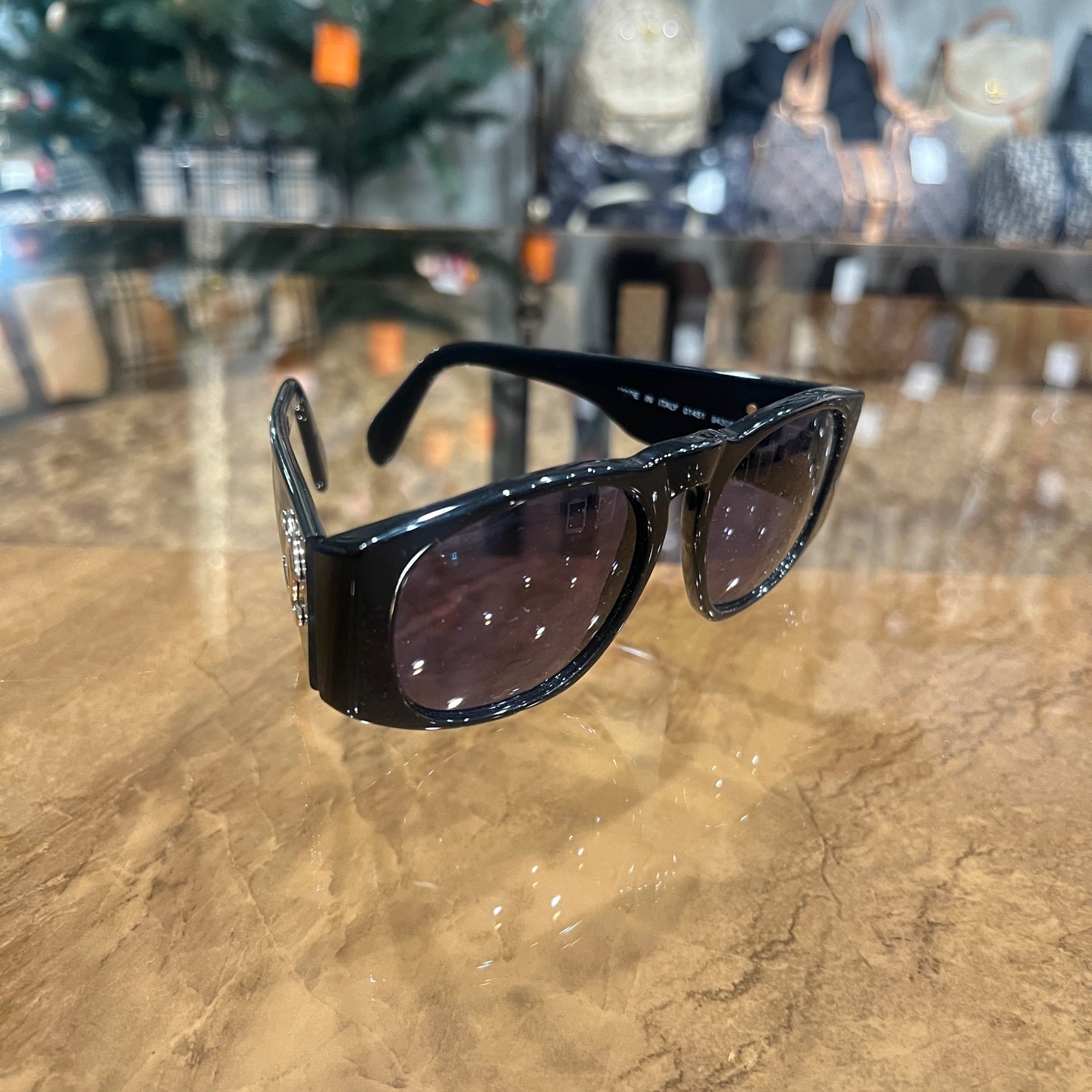 CHANEL Sunglasses Black Resin Frame With Original Case