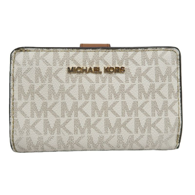 MICHAEL KORS Beige Signature PVC Wallet