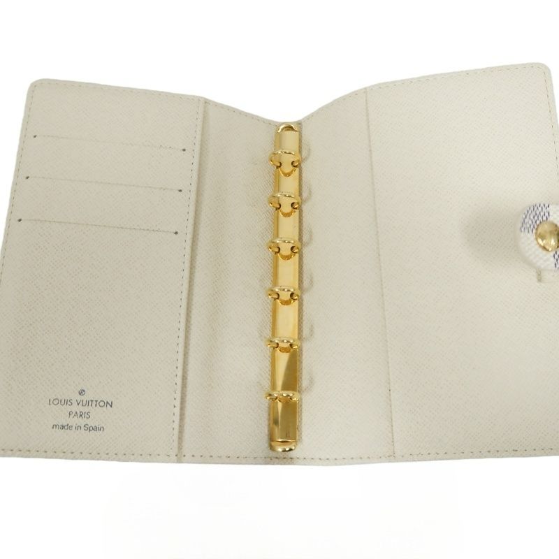 LOUIS VUITTON Damier Azur Agenda PM White Notebook Cover