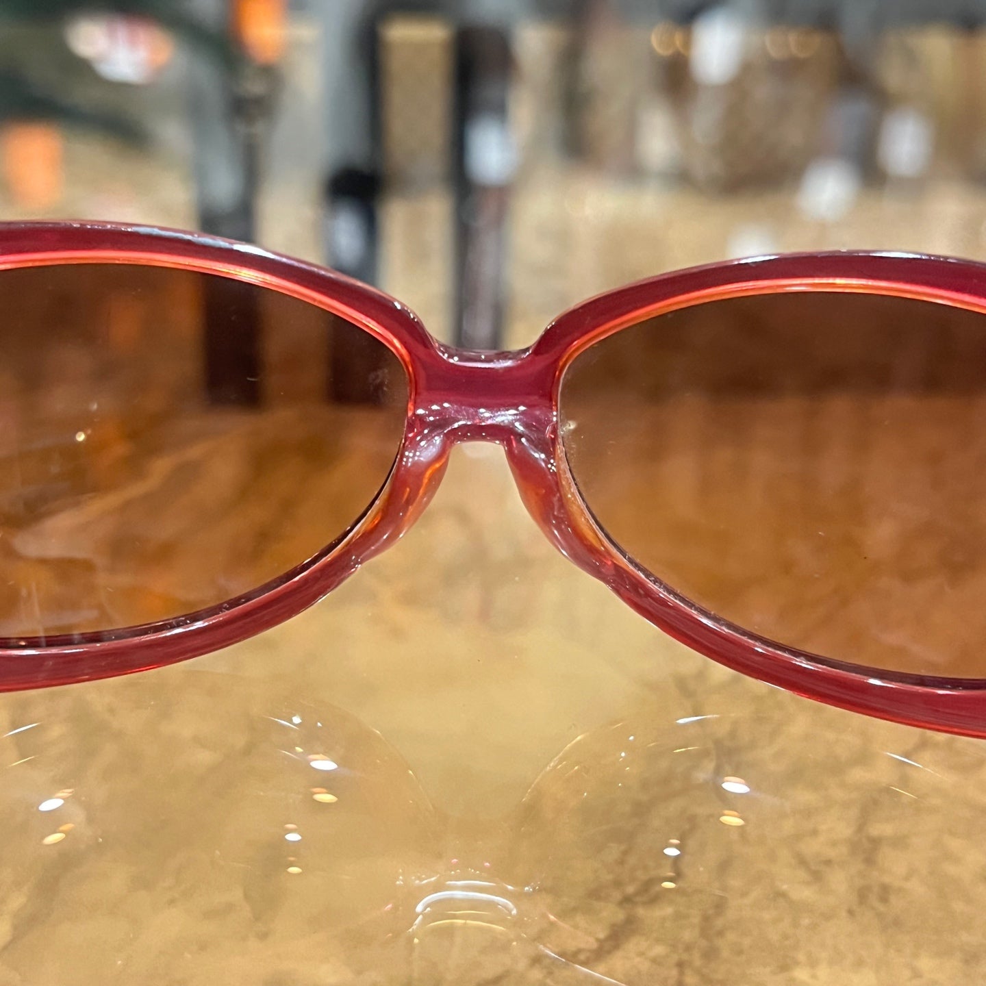 DIOR sunglasses, red resin frame, with dust bag