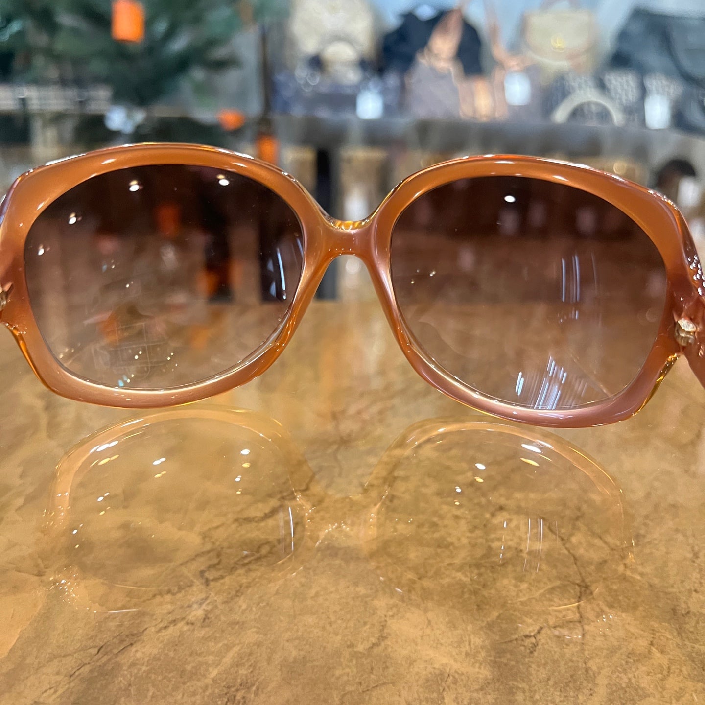 DIOR sunglasses, brown resin frame, with case