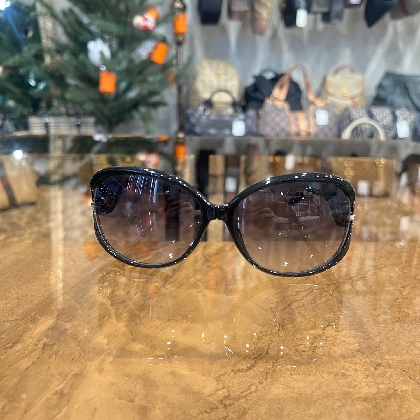 DIOR Sunglasses Black Resin Frame With Original Box