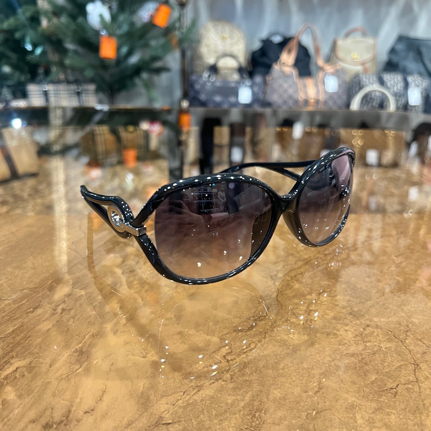 DIOR Sunglasses Black Resin Frame With Original Box