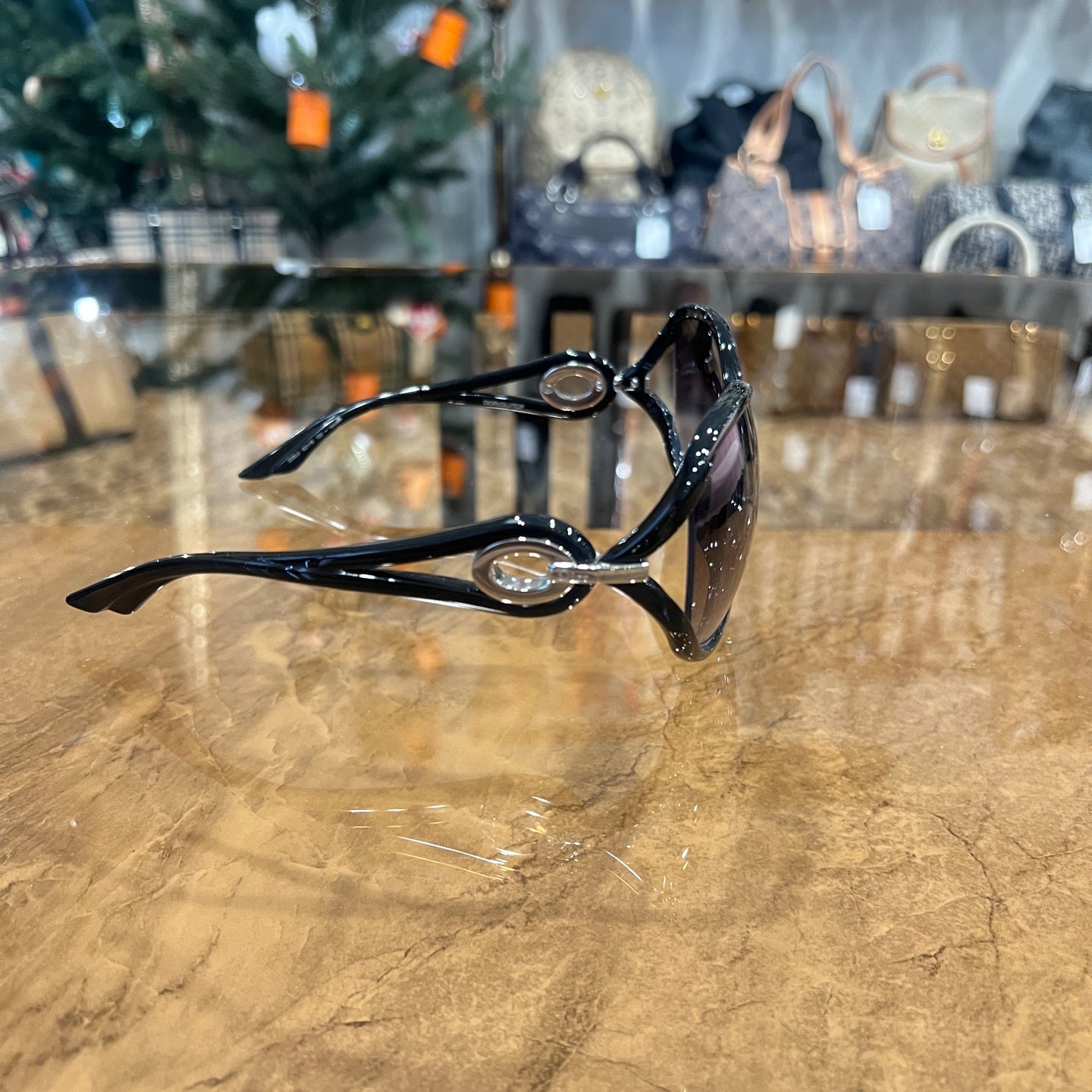 DIOR Sunglasses Black Resin Frame With Original Box