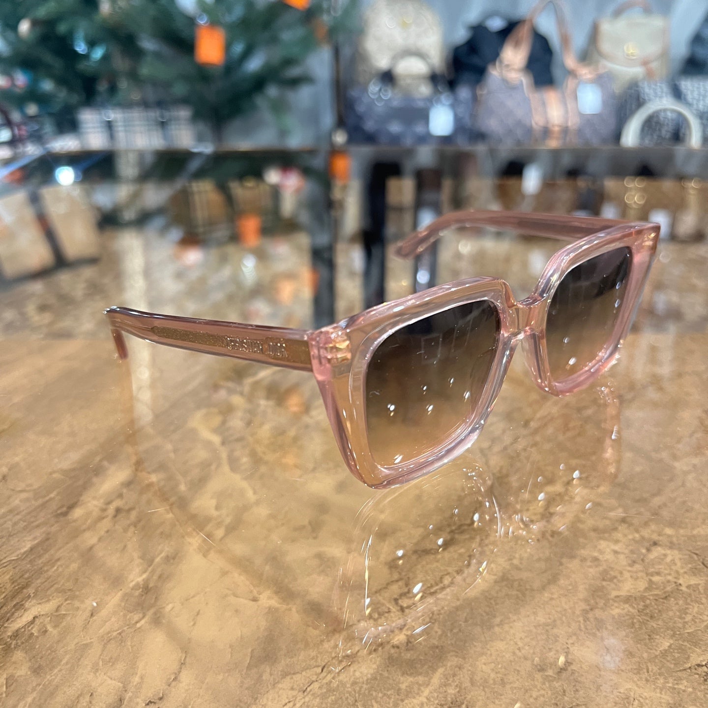 DIOR Sunglasses, 53¡õ18-140, Brown, Resin Frame, Comes with Original Box & Case