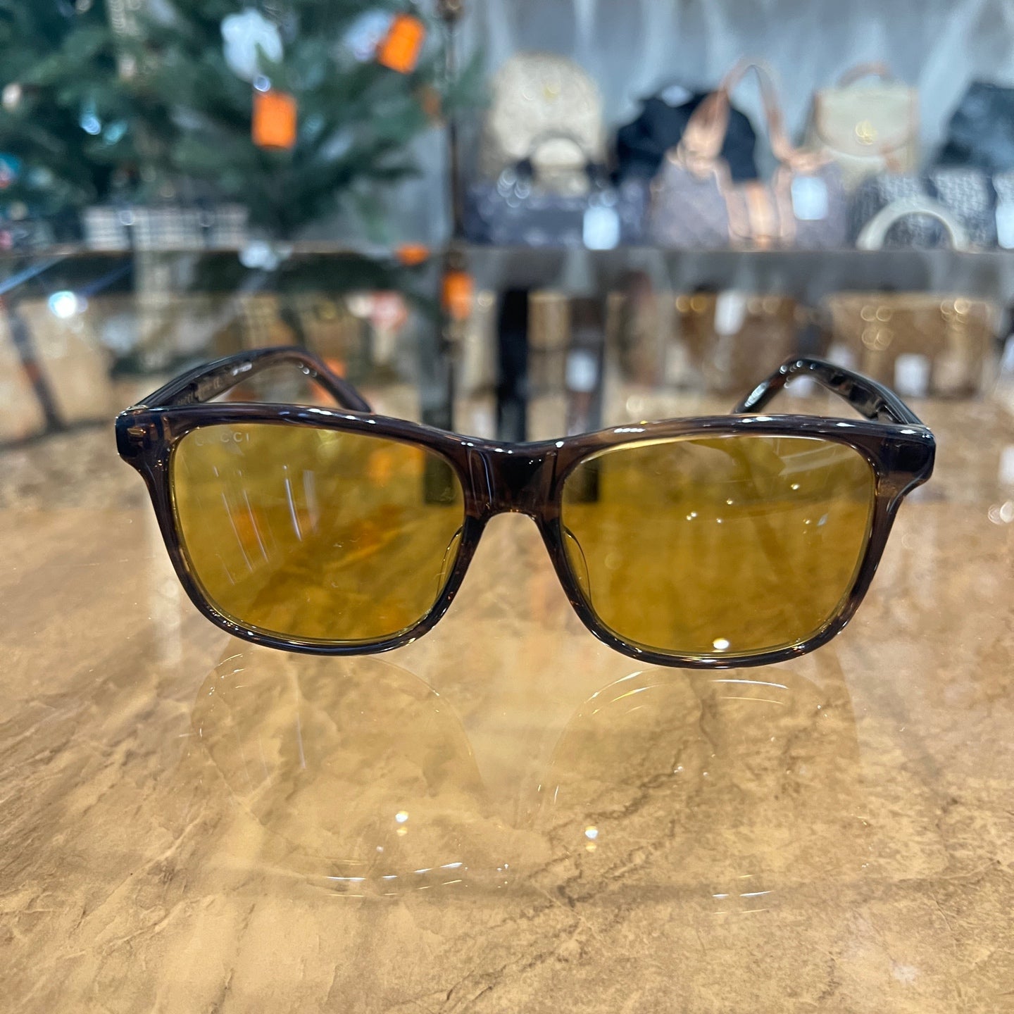 GUCCI Sunglasses, 54??16-145, Brown, Resin Frame, Comes with Case & Dust Bag