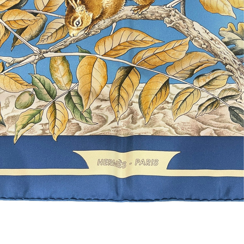 Hermes Blue Silk Scarf With Original Tag And Box