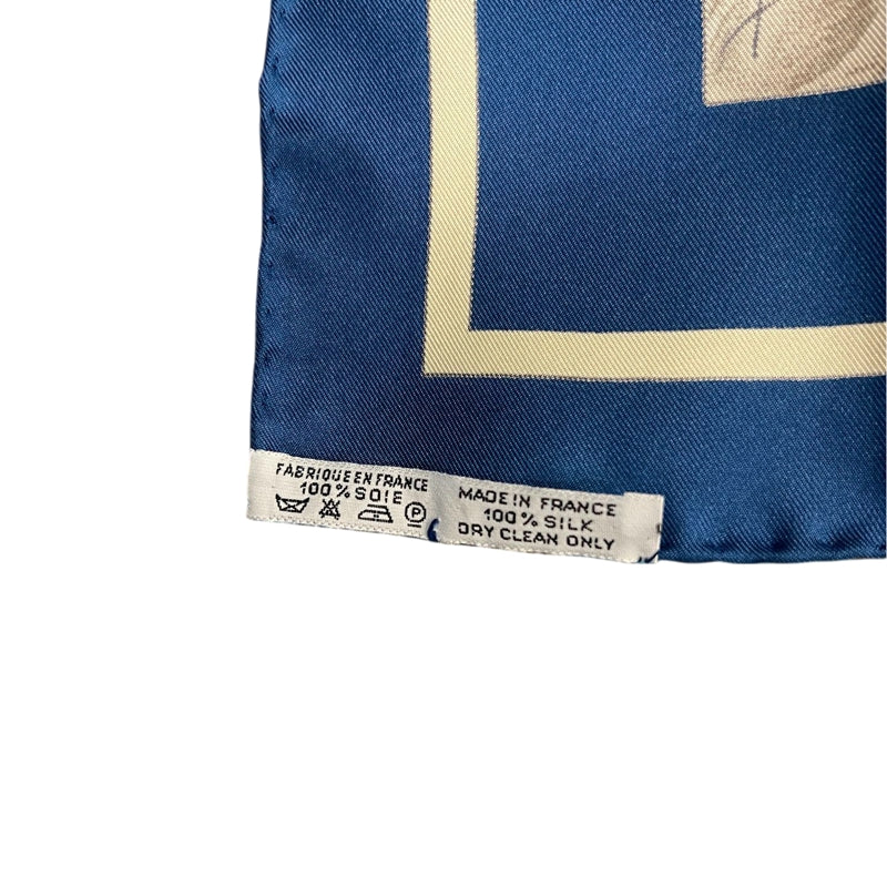 Hermes Blue Silk Scarf With Original Tag And Box