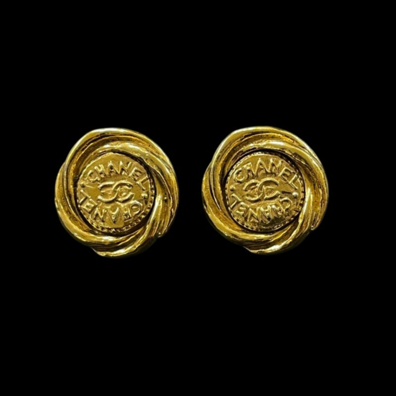 CHANEL Gold-Plated Coco Mark Alloy Clip-On Earrings