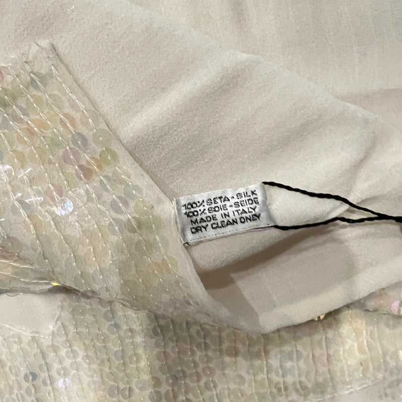 CHANEL Beige Sequin Stole With Original Tag And Box
