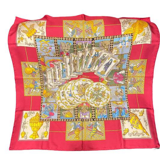 HERMES Red Silk Scarf With Original Tag And Box