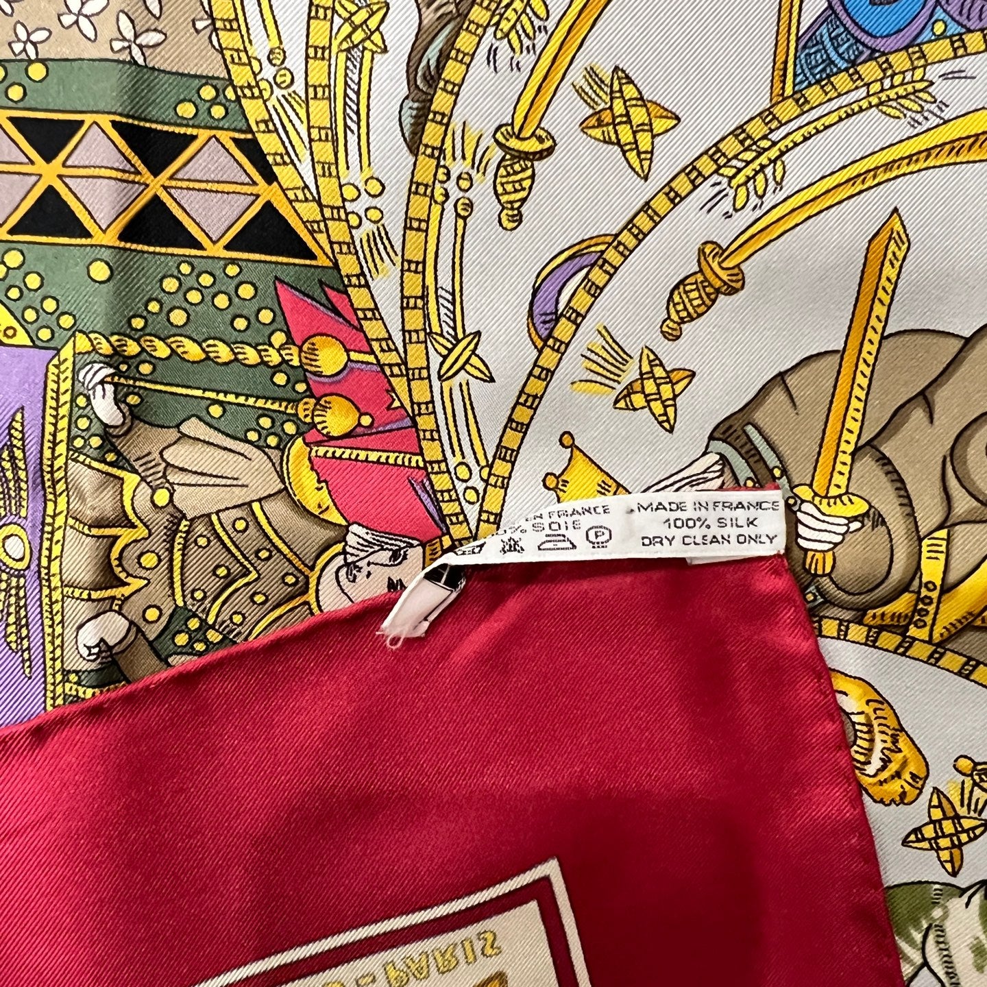 HERMES Red Silk Scarf With Original Tag And Box
