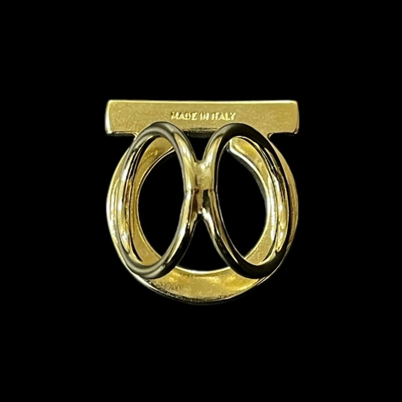 FERRAGAMO Scarf Ring Gold Tone Alloy