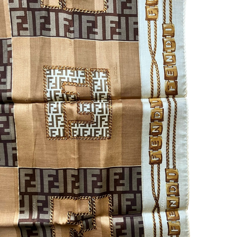 FENDI brown scarf/handkerchief, no care label