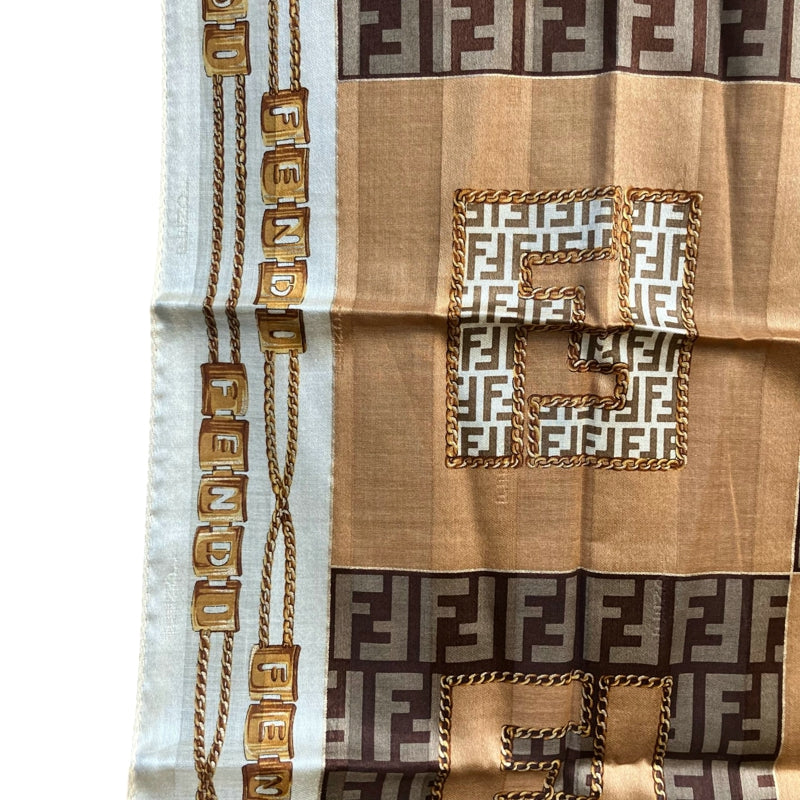FENDI brown scarf/handkerchief, no care label