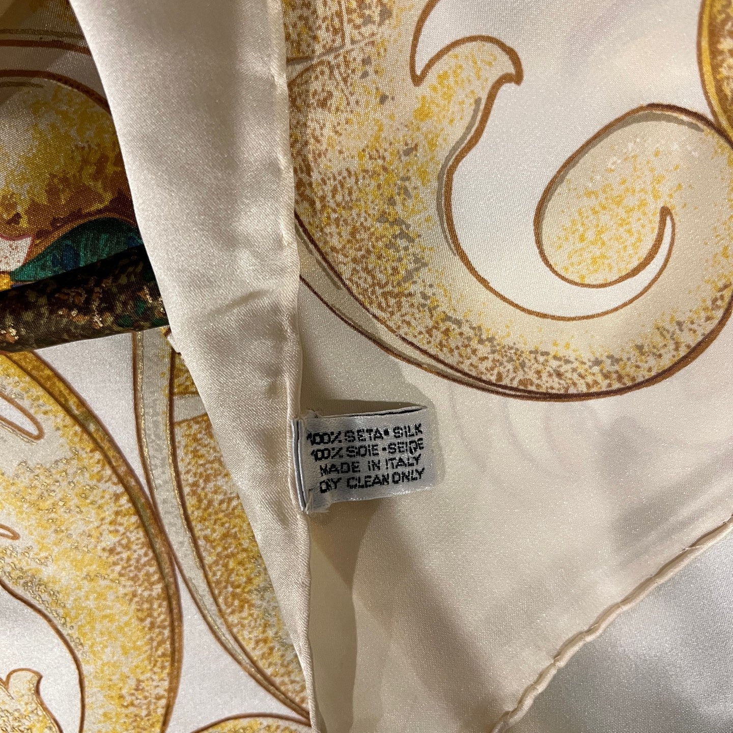 CHANEL White Silk Scarf With Original Tag And Box