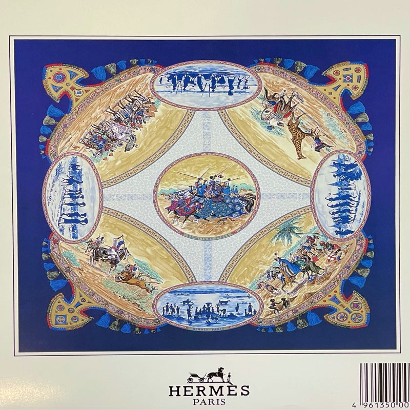 HERMES Scarf, Navy Tone, Unopened, With Box & Case