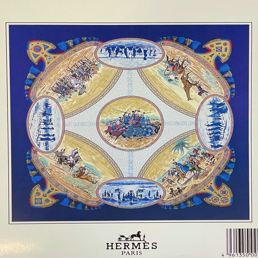 HERMES Scarf, Navy Tone, Unopened, With Box & Case