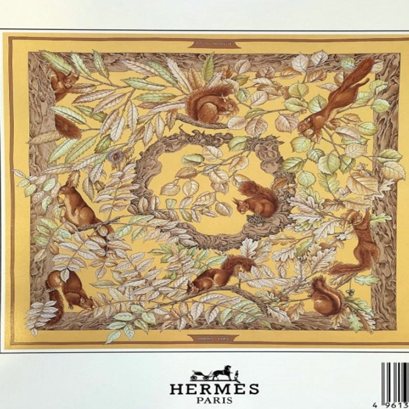 HERMES Scarf, Yellow Tone, Unopened, With Box & Case