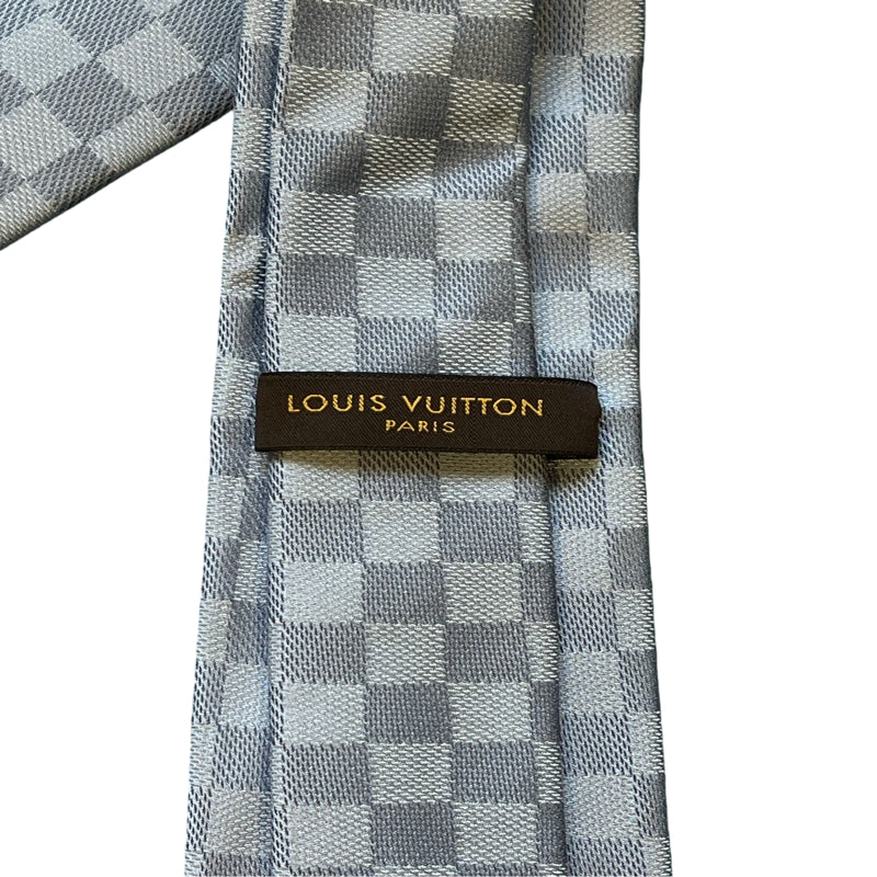 LOUIS VUITTON Blue Damier Canvas Tie With Original Box