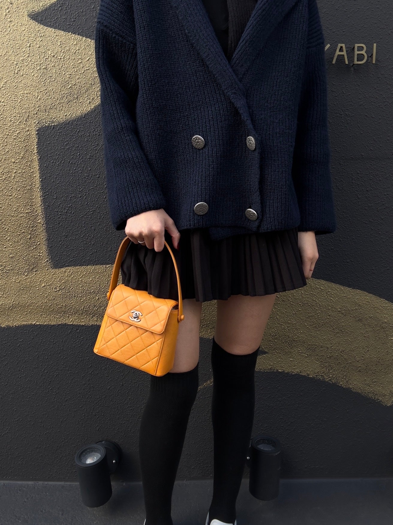 CHANEL Matelassé Hand & Shoulder Bag, Lambskin, Orange, With Guarantee Card and Dust Bag