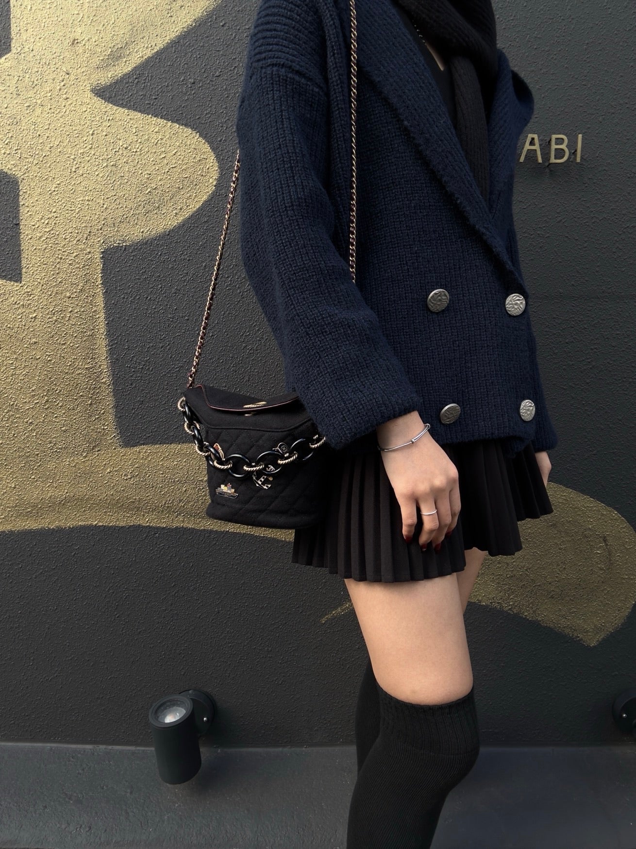 CHANEL Paris-Hamburg Handbag, Cotton, Black with Gold-Tone Hardware, Guarantee Card Included