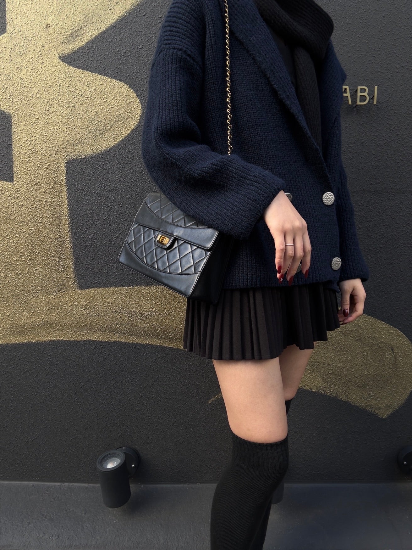 CHANEL 2.55 Quilted Crossbody Bag, Lambskin, Black with Gold Hardware, Authenticity Card Included
