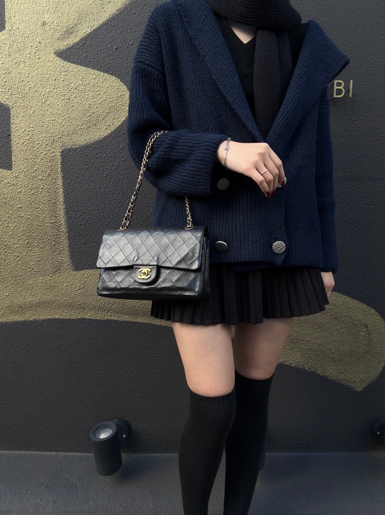 CHANEL Classic Flap Matelassé Shoulder Bag, Lambskin, Black, Gold Hardware