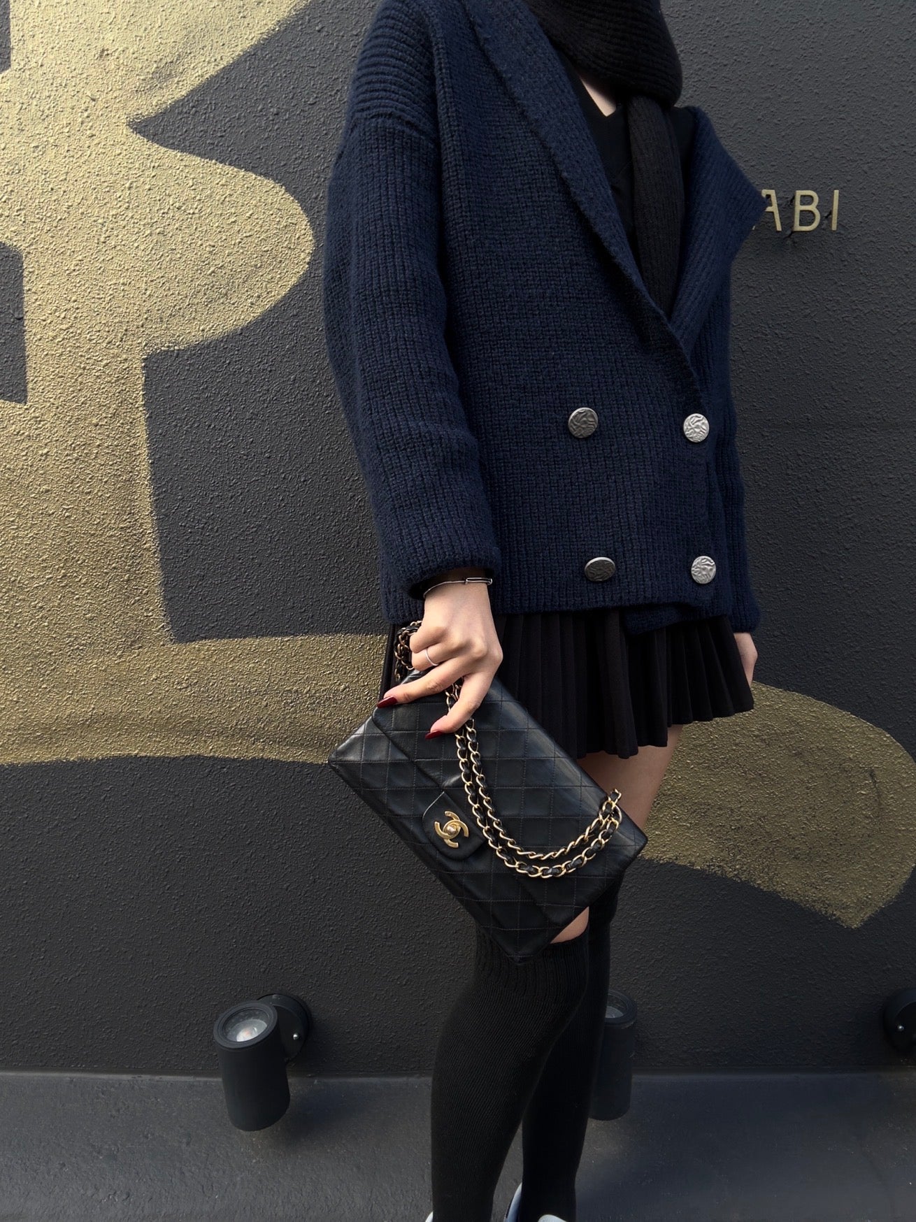 CHANEL Classic Flap Matelassé Shoulder Bag, Lambskin, Black, Gold Hardware