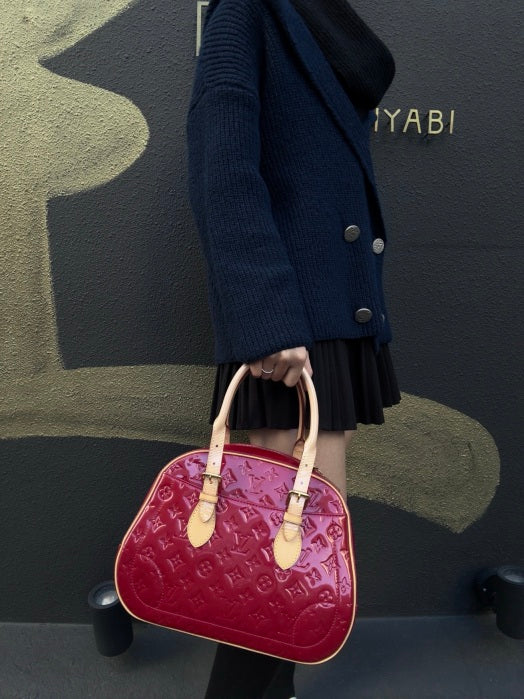 LOUIS VUITTON (LV) Summit Drive Vernis Handbag (Pumpkin Jenny), Red, Includes Dust Bag
