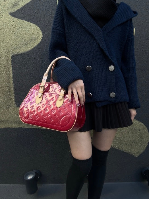 LOUIS VUITTON (LV) Summit Drive Vernis Handbag (Pumpkin Jenny), Red, Includes Dust Bag