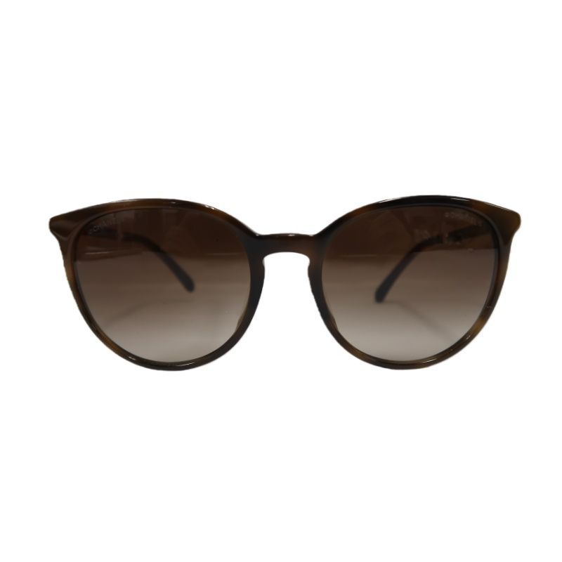 CHANEL Sunglasses Brown Resin Frame With Original Box
