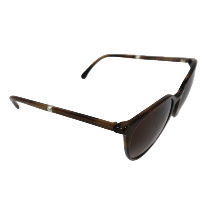 CHANEL Sunglasses Brown Resin Frame With Original Box