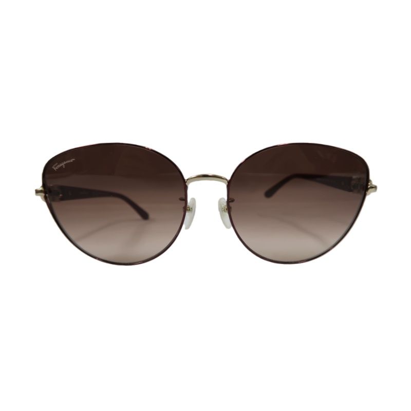 Salvatore Ferragamo Gancini Sunglasses Brown Resin Frame With Original Ca