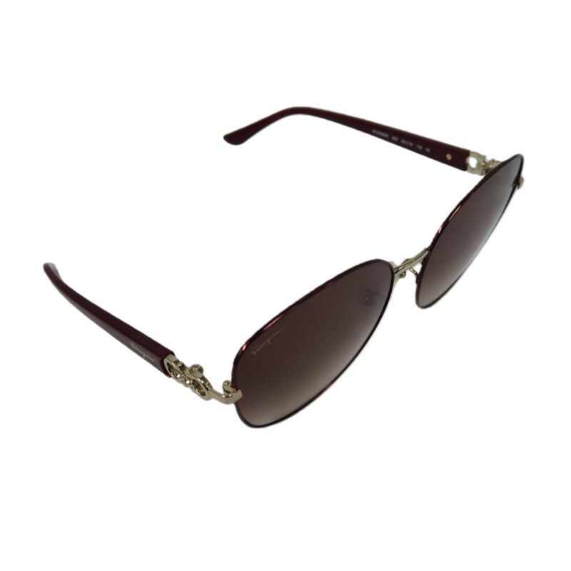 Salvatore Ferragamo Gancini Sunglasses Brown Resin Frame With Original Ca
