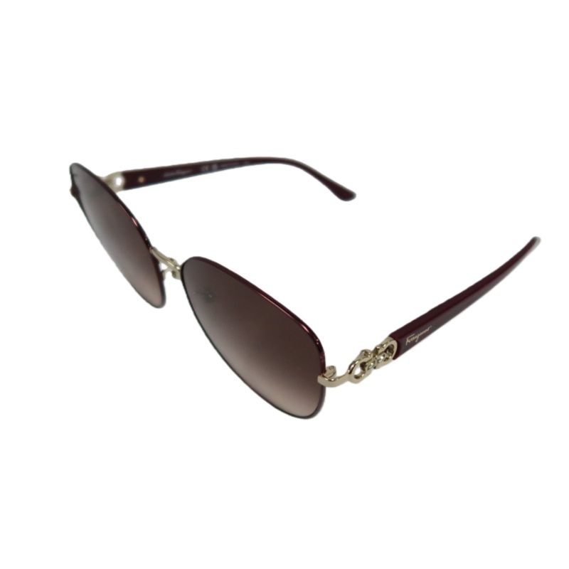 Salvatore Ferragamo Gancini Sunglasses Brown Resin Frame With Original Ca