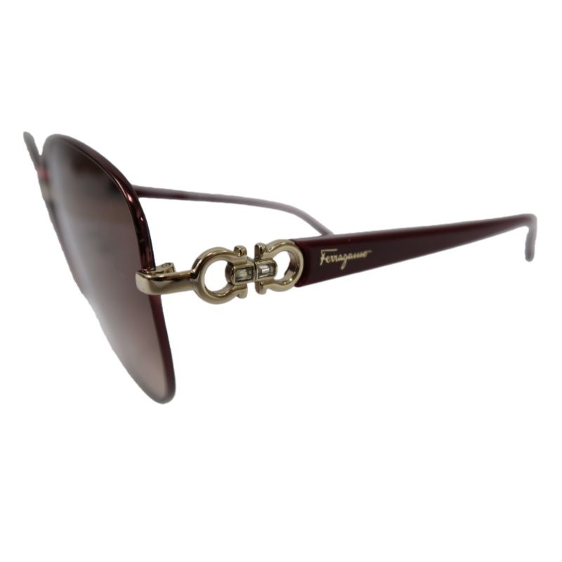 Salvatore Ferragamo Gancini Sunglasses Brown Resin Frame With Original Ca