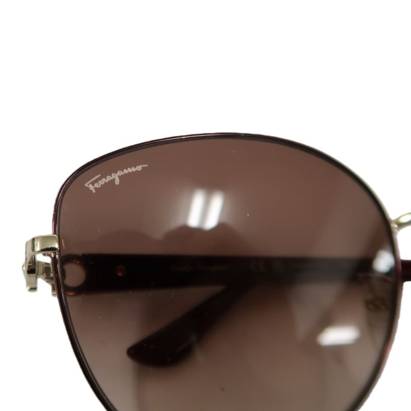 Salvatore Ferragamo Gancini Sunglasses Brown Resin Frame With Original Ca