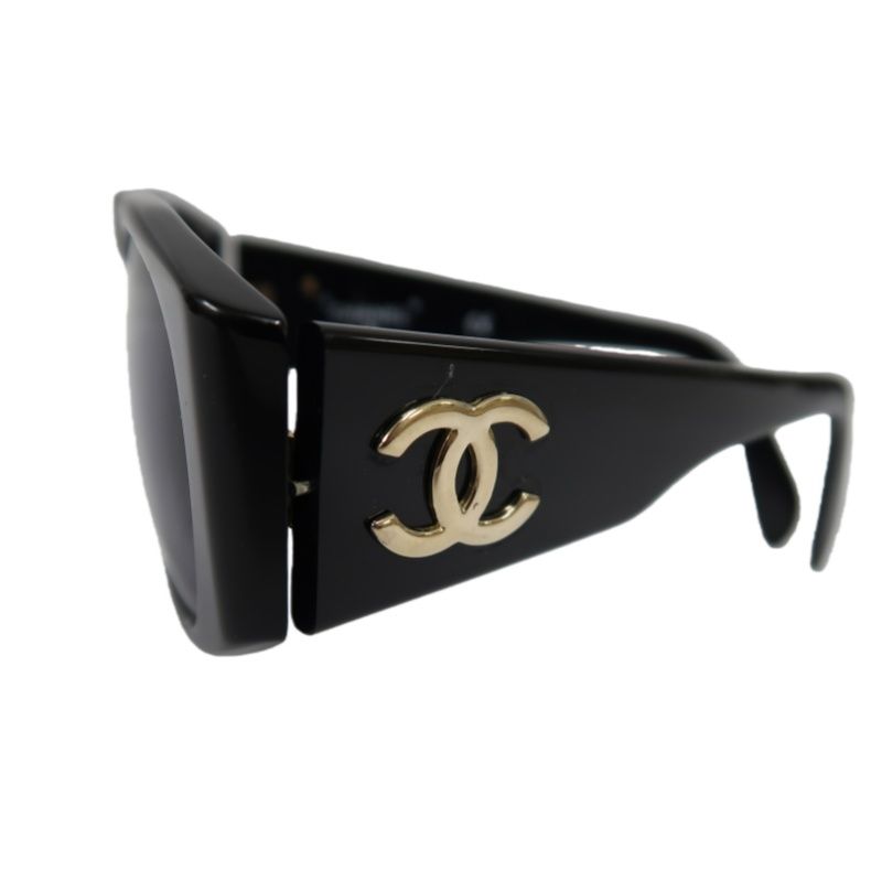 CHANEL Sunglasses Black Resin Frame With Original Case