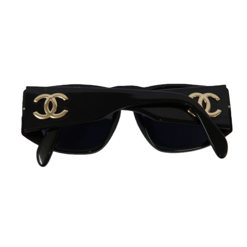 CHANEL Sunglasses Black Resin Frame With Original Case