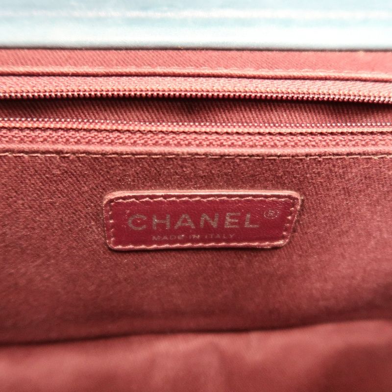 CHANEL Classic Flap Matelassé Shoulder Bag, Lambskin, Green, Silver Hardware, With Guarantee Card