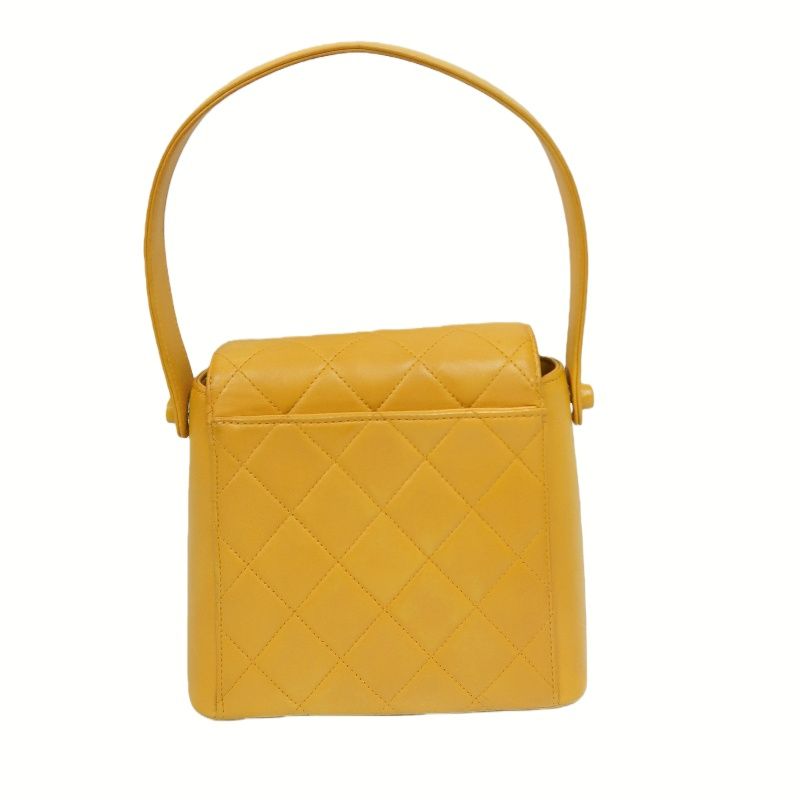 CHANEL Matelassé Hand & Shoulder Bag, Lambskin, Orange, With Guarantee Card and Dust Bag