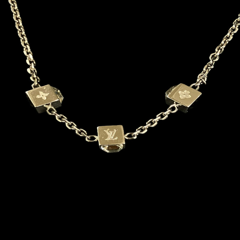 LOUIS VUITTON Collier Gamble Necklace, Silver-tone Metal Fittings, Silver Alloy, Comes with Dust Bag