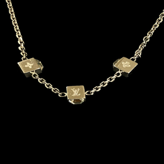 LOUIS VUITTON Collier Gamble Necklace, Silver-tone Metal Fittings, Silver Alloy, Comes with Dust Bag